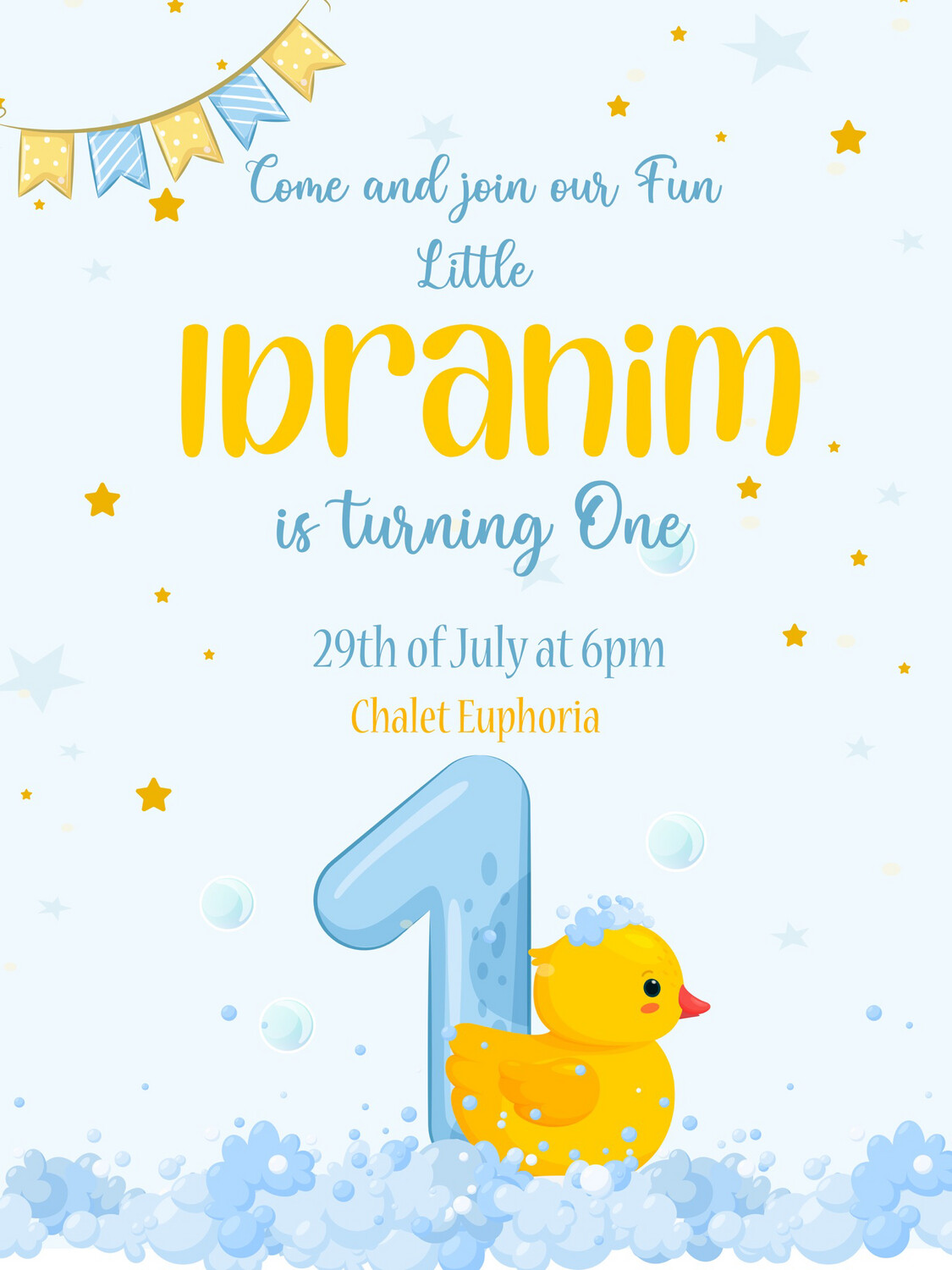 Duck Theme 1st Birthday