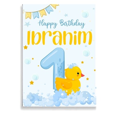 Baby Duck Theme Birthday Canvas