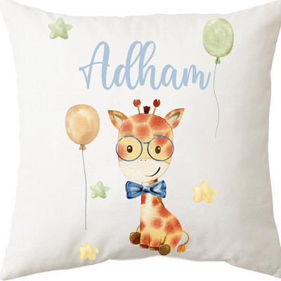 Giraffe With Glasses Cushion