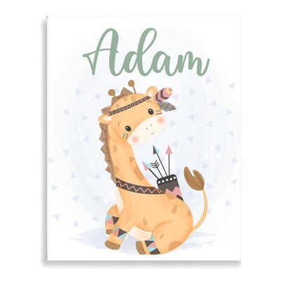Baby Giraffe Warrior  Canvas