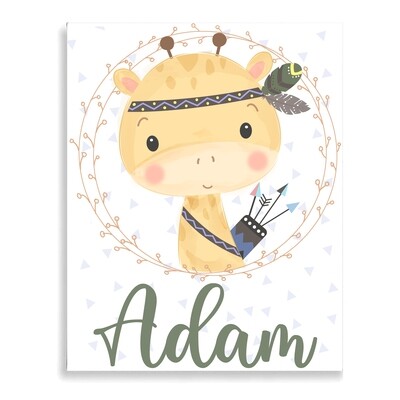 Baby Giraffe warrior Canvas