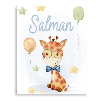 Giraffe with Glasses Canvas 