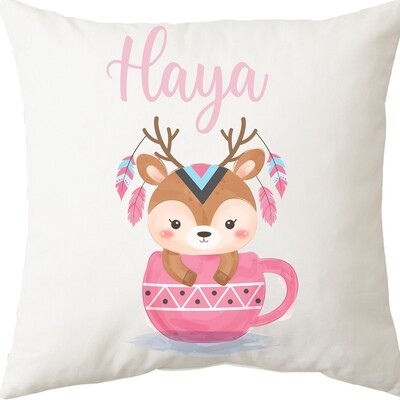 Deer In A Cup  Cushion