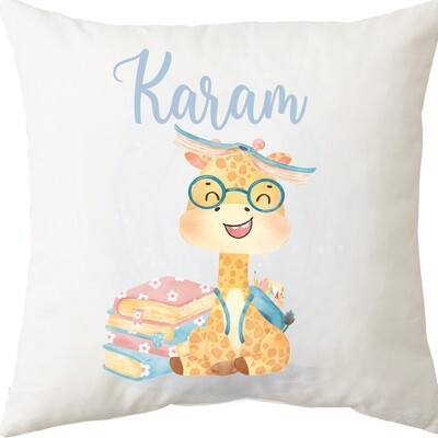 Giraffe and books Cushion