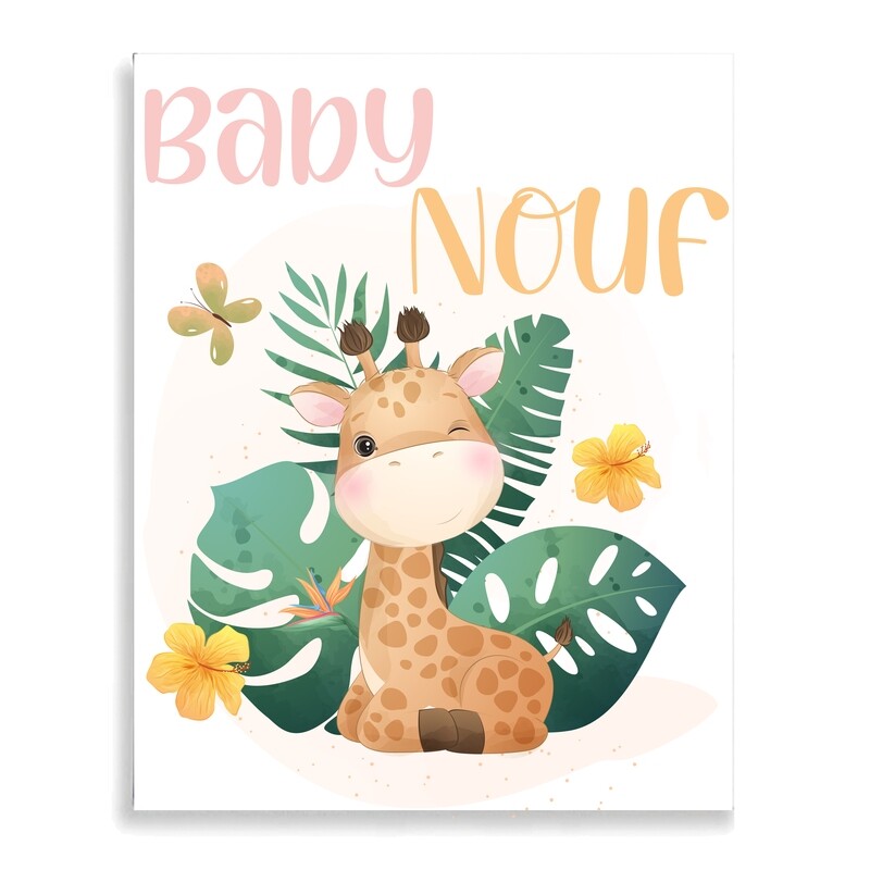 Tropical Giraffe Canvas