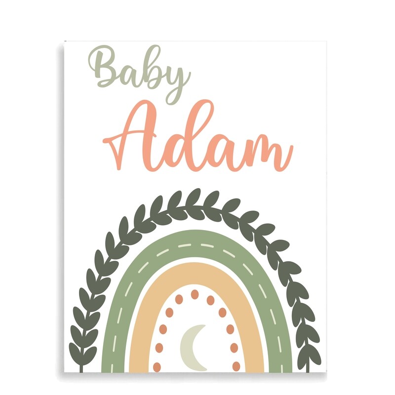 Rainbow Baby Canvas-Green