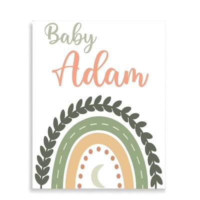 Rainbow Baby Canvas-Green
