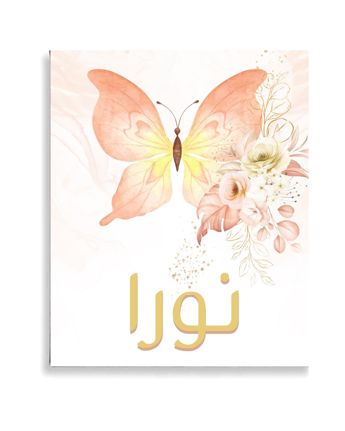 Butterfly and Flowers Canvas