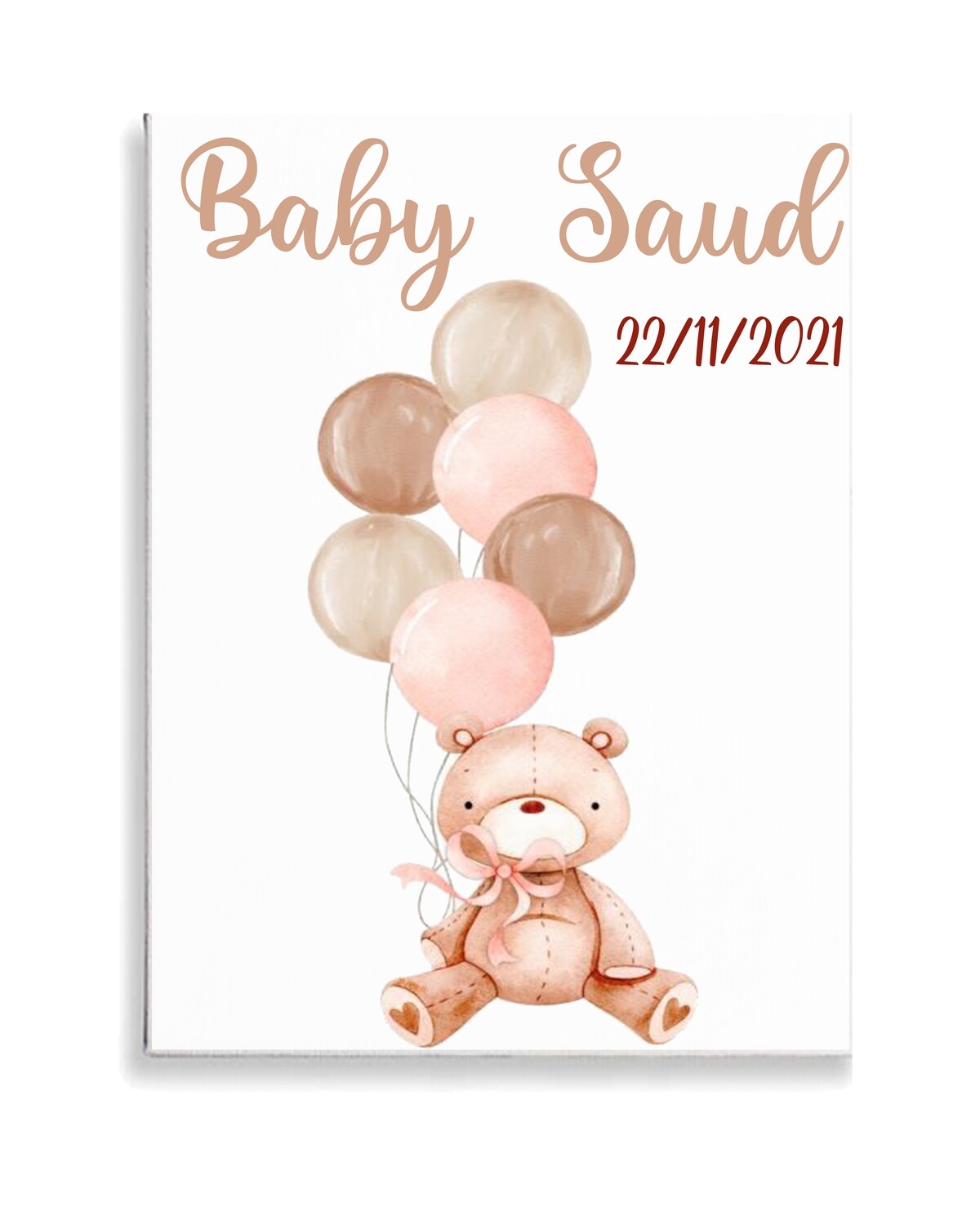 Baby Bear and Balloons Canvas