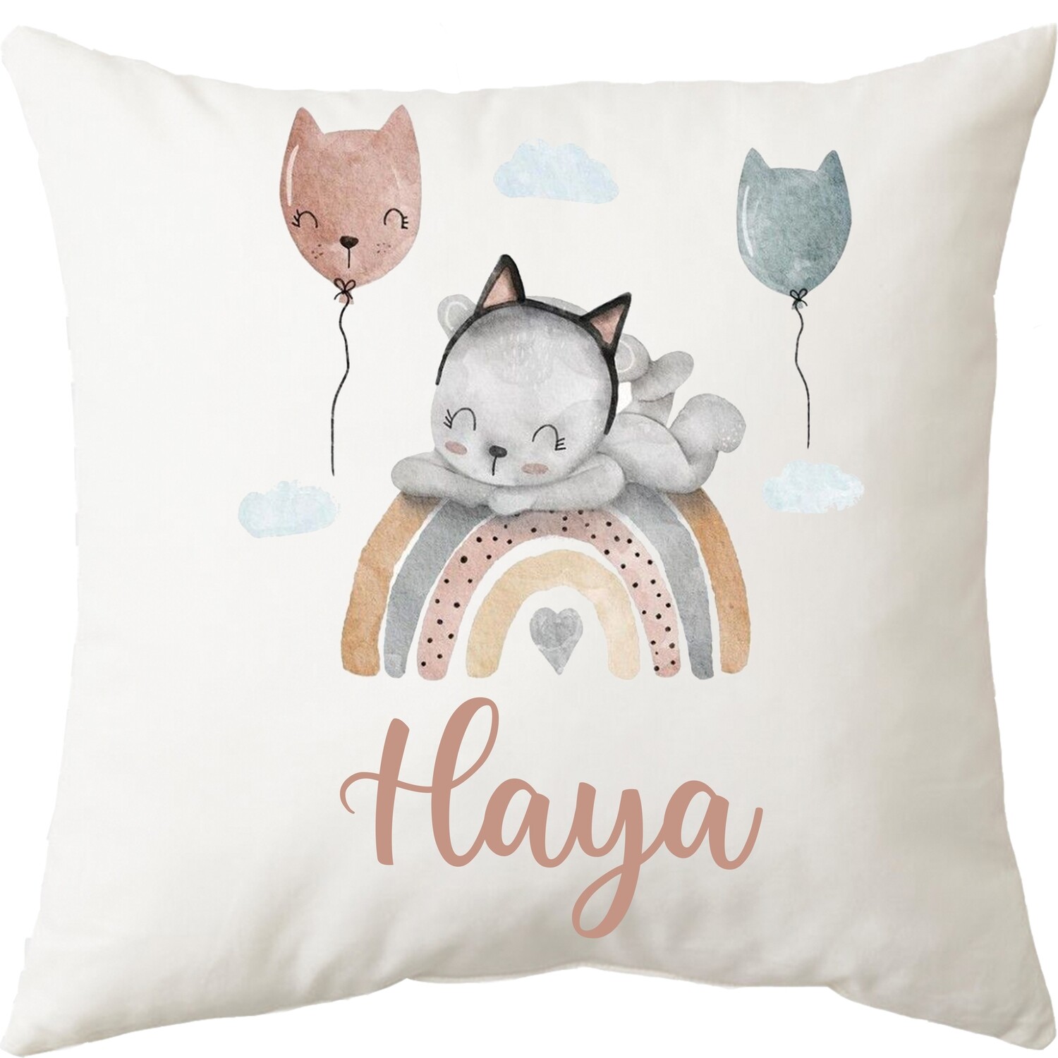 Kitty Rainbow Cushion