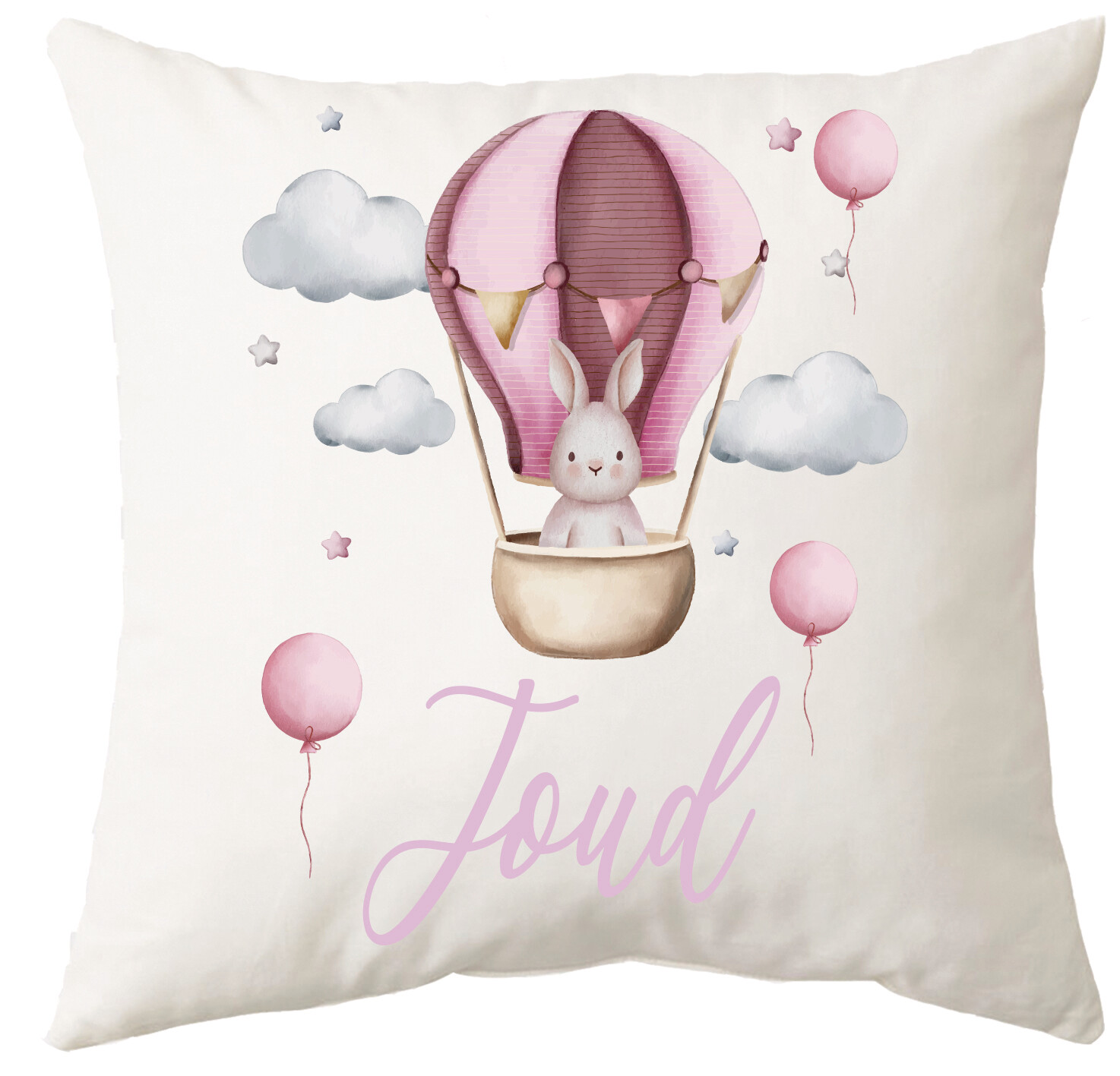 Bunny in Air Baloon Cushion