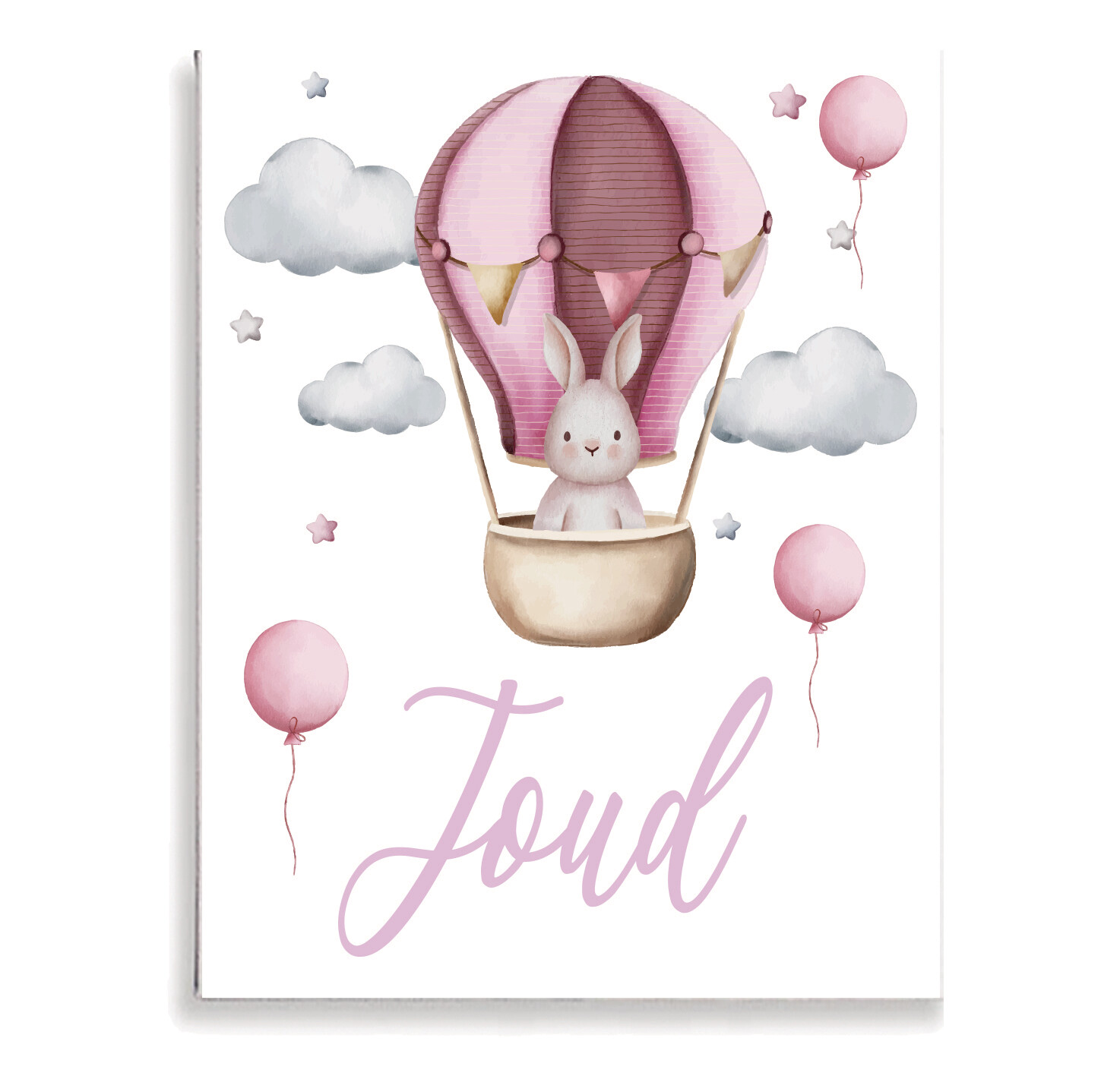 Bunny Air Balloon Canvas
