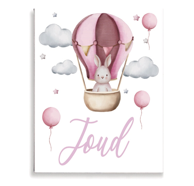 Bunny Air Balloon Canvas