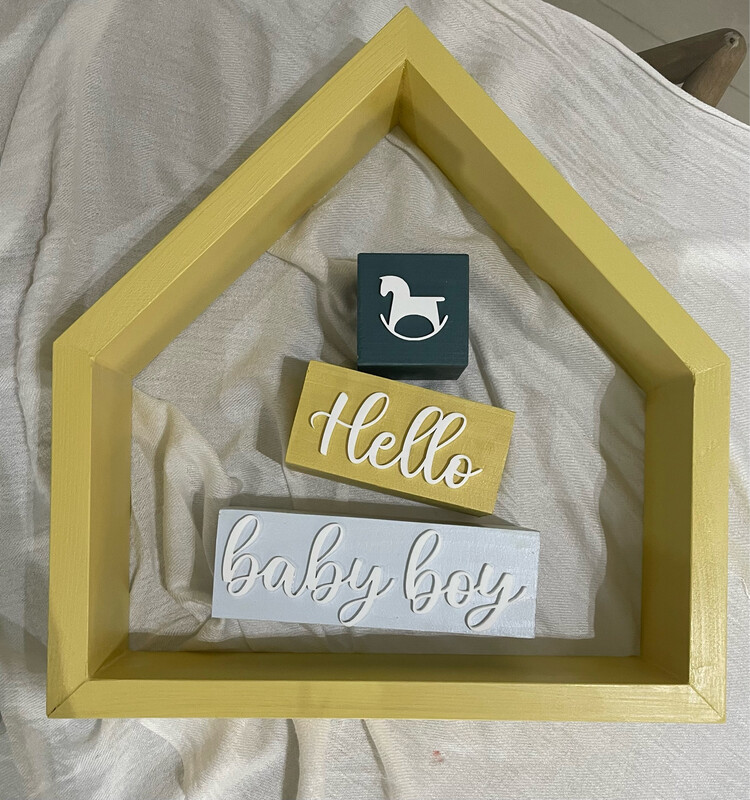 Colored X-Large Wooden House Box
