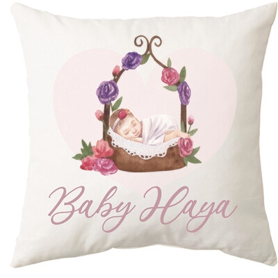 Newborn Baby Girl Cushion