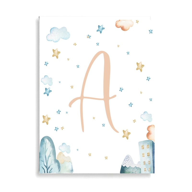 First Letter Cityscape Canvas