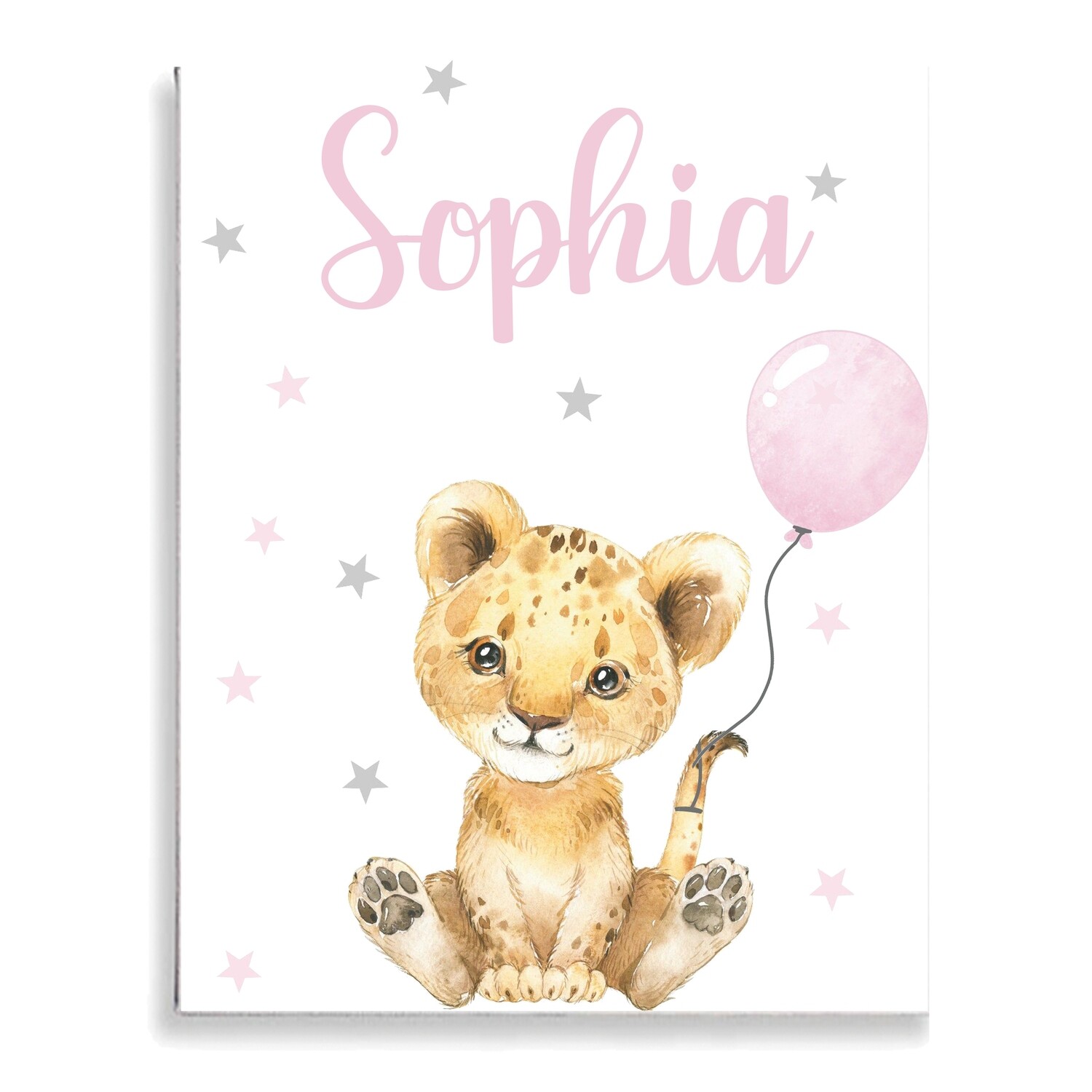 Baby Lion with Balloon Canvas