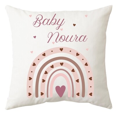 Rainbow and Hearts Cushion