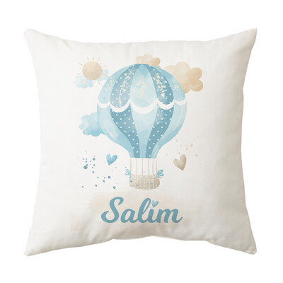Blue Hot Air Balloon Cushion