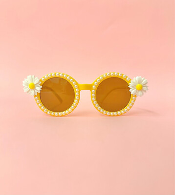 White and Yellow Daisy Sunglasses