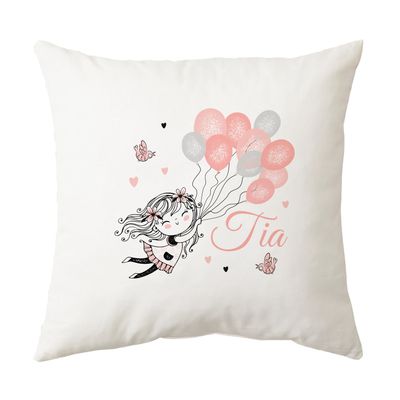 Doodle Girl &amp;Balloons Cushion