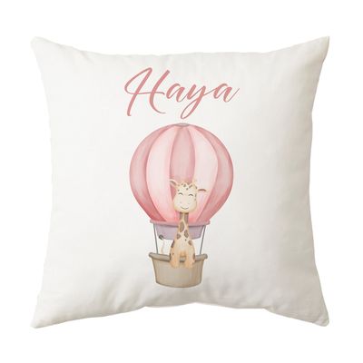 Giraffe in Hot-air Balloon Cushion