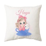 Girl in a Cup Cushion