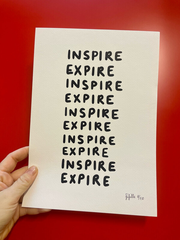 Print “inspire expire”