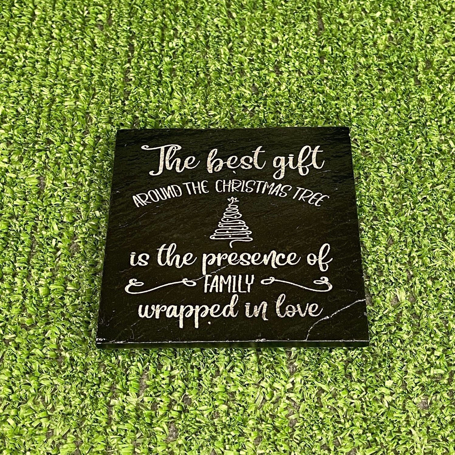 The Best Gift Christmas Slate Coaster