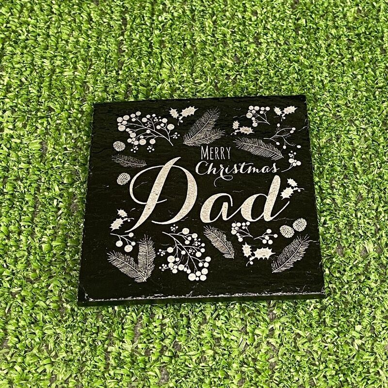 Dad Christmas Drinks Slate Coaster