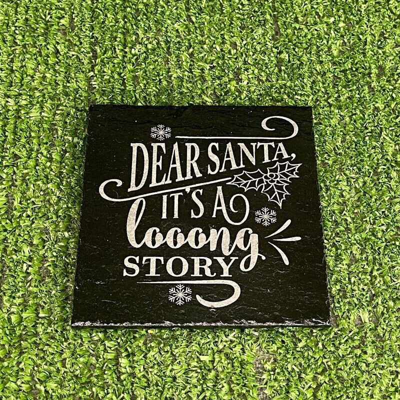 Loong Story Slate Christmas Coaster Gift.