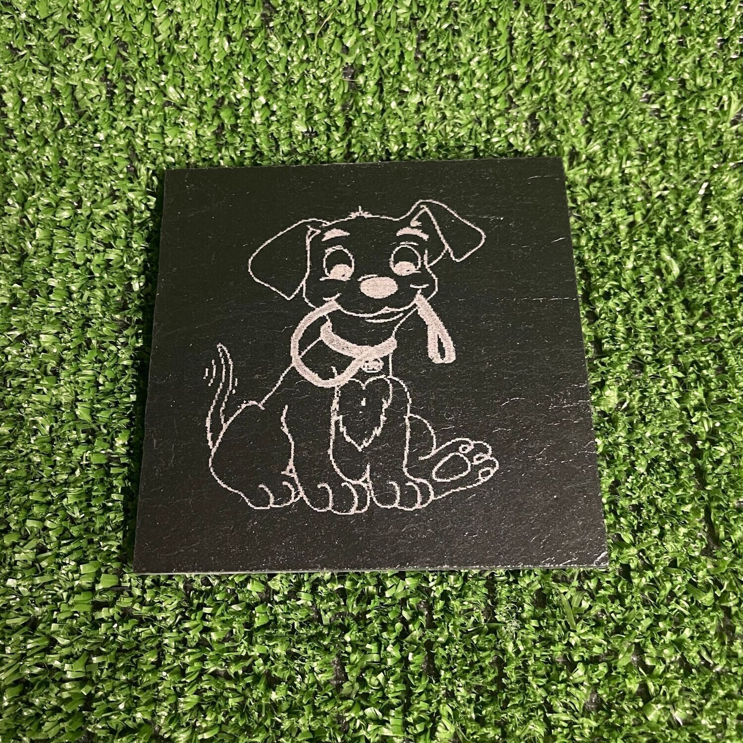 Puppy Dog With Lead Coaster