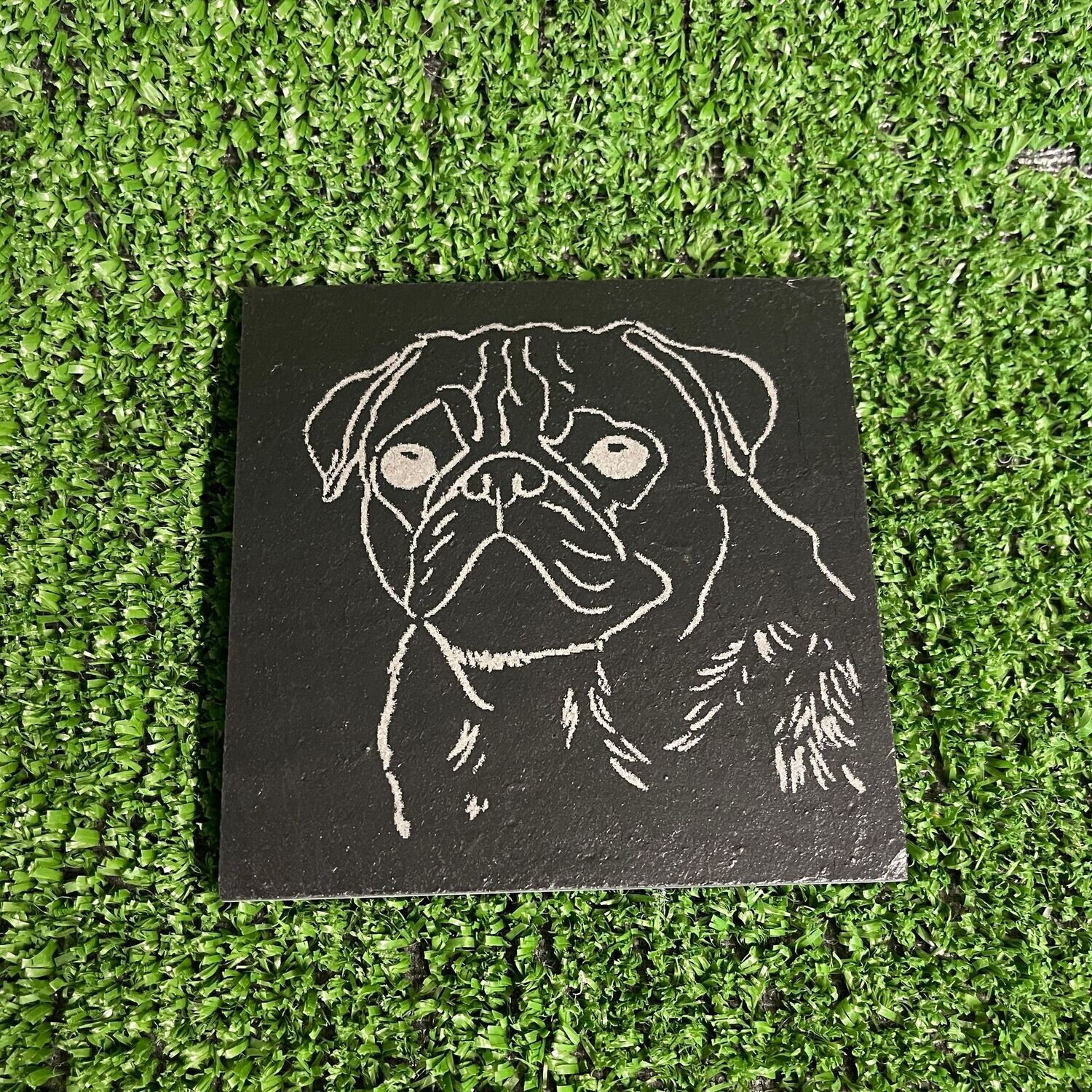 Pug Dog Slate Coaster