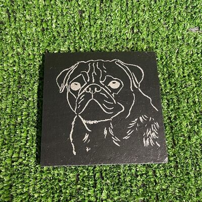 Pug Dog Slate Coaster Pug Dog Slate Coaster