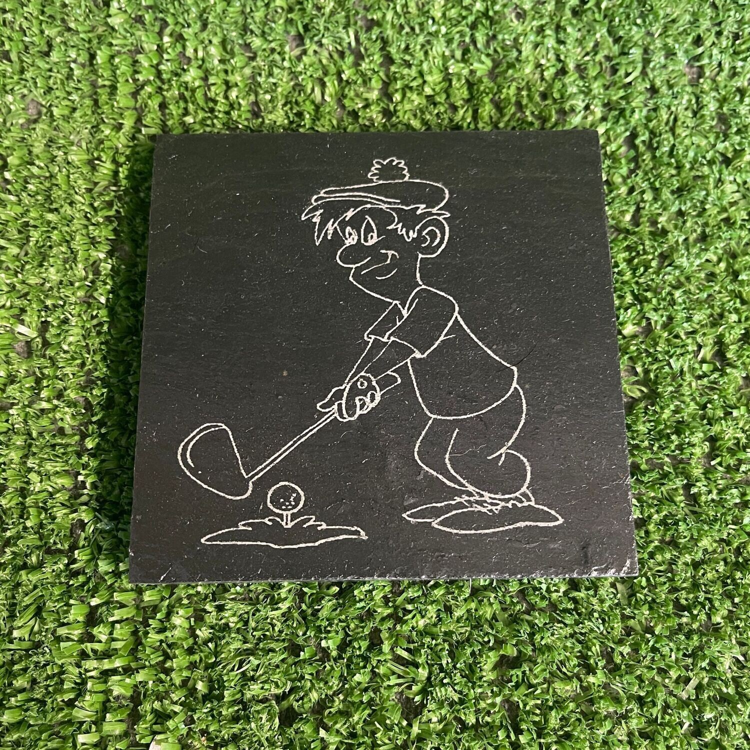 Golfer Slate Coaster