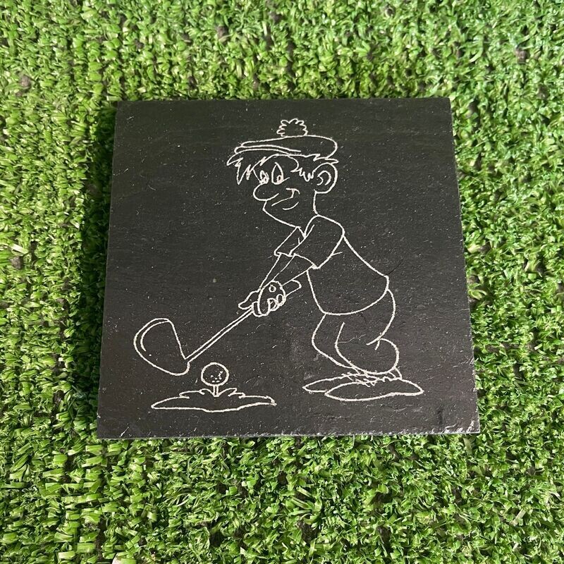 Golfer Slate Coaster