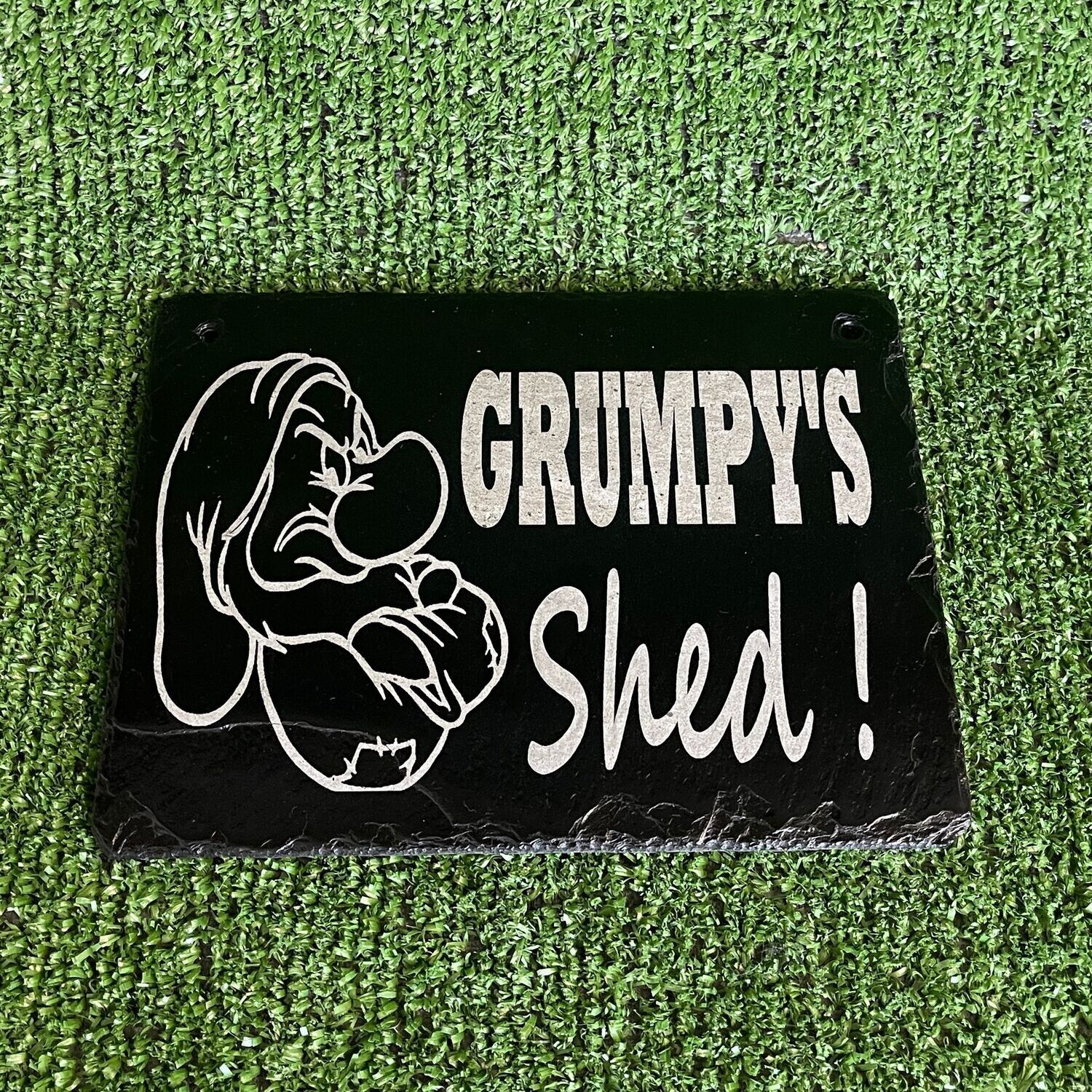 Grumpy's Shed slate sign