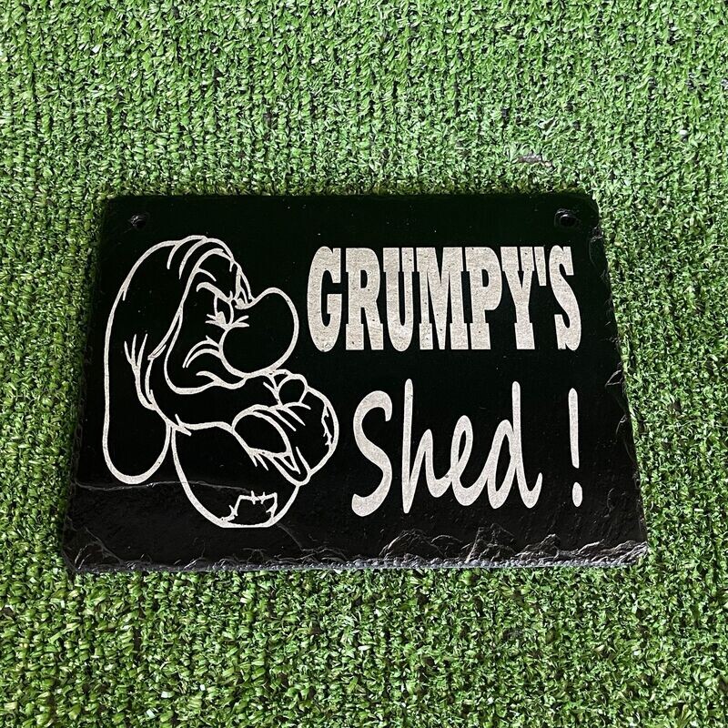 Grumpy's Shed slate sign