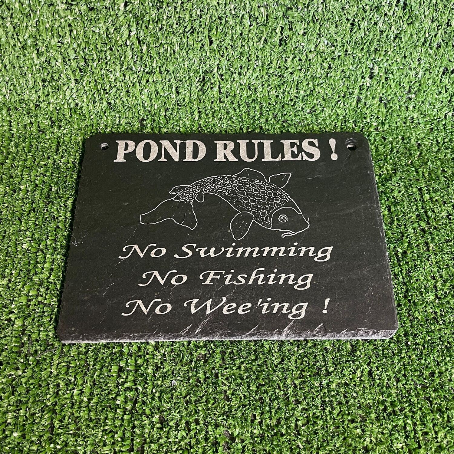 Pond Rules Slate Sign