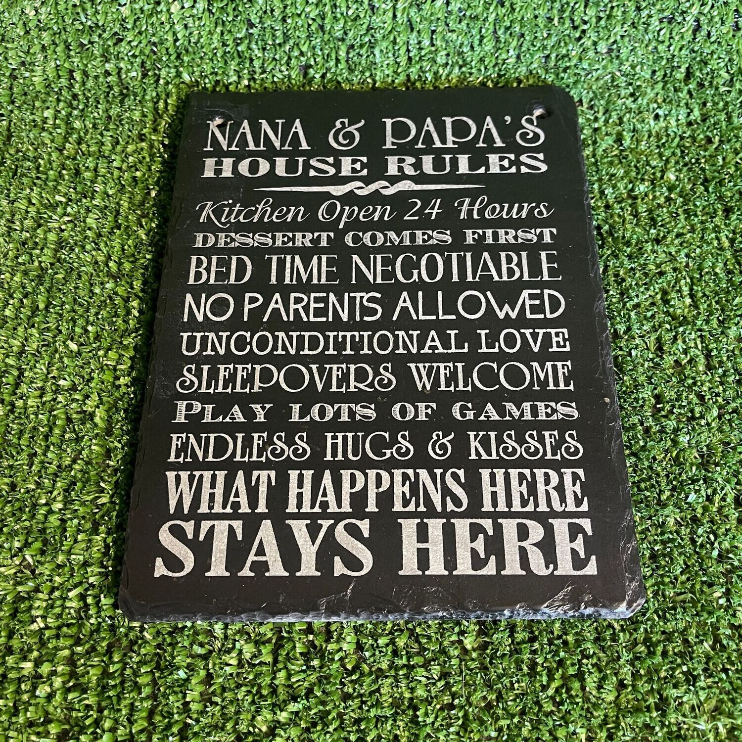 Nana & Papa Slate House Rules Sign