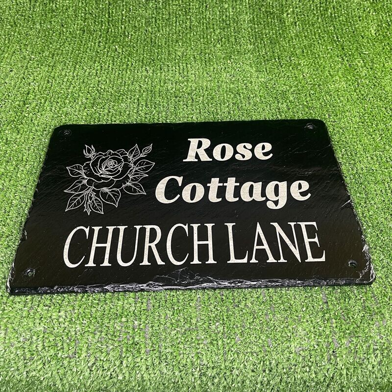 Laser Engraved Slate House Sign 30x20cm