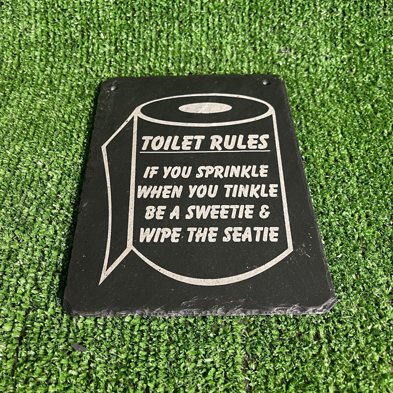 Toilet Rules 2 Slate Sign