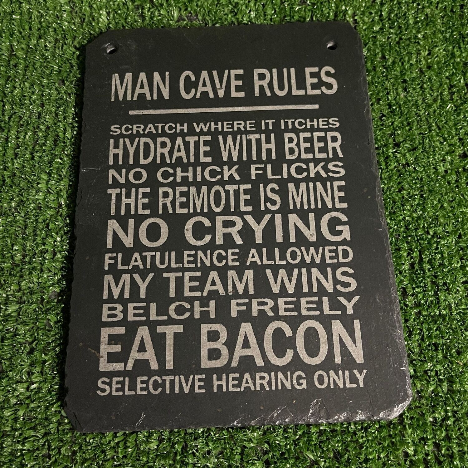 Man Cave Rules Slate Sign