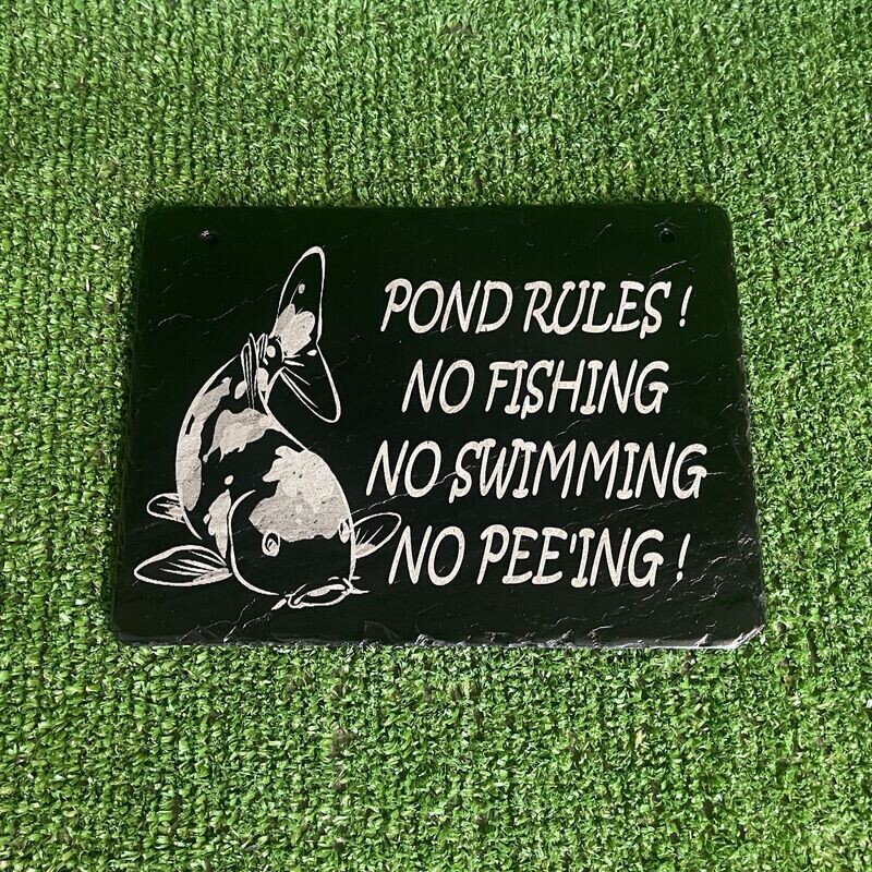 Pond Rules Slate Sign