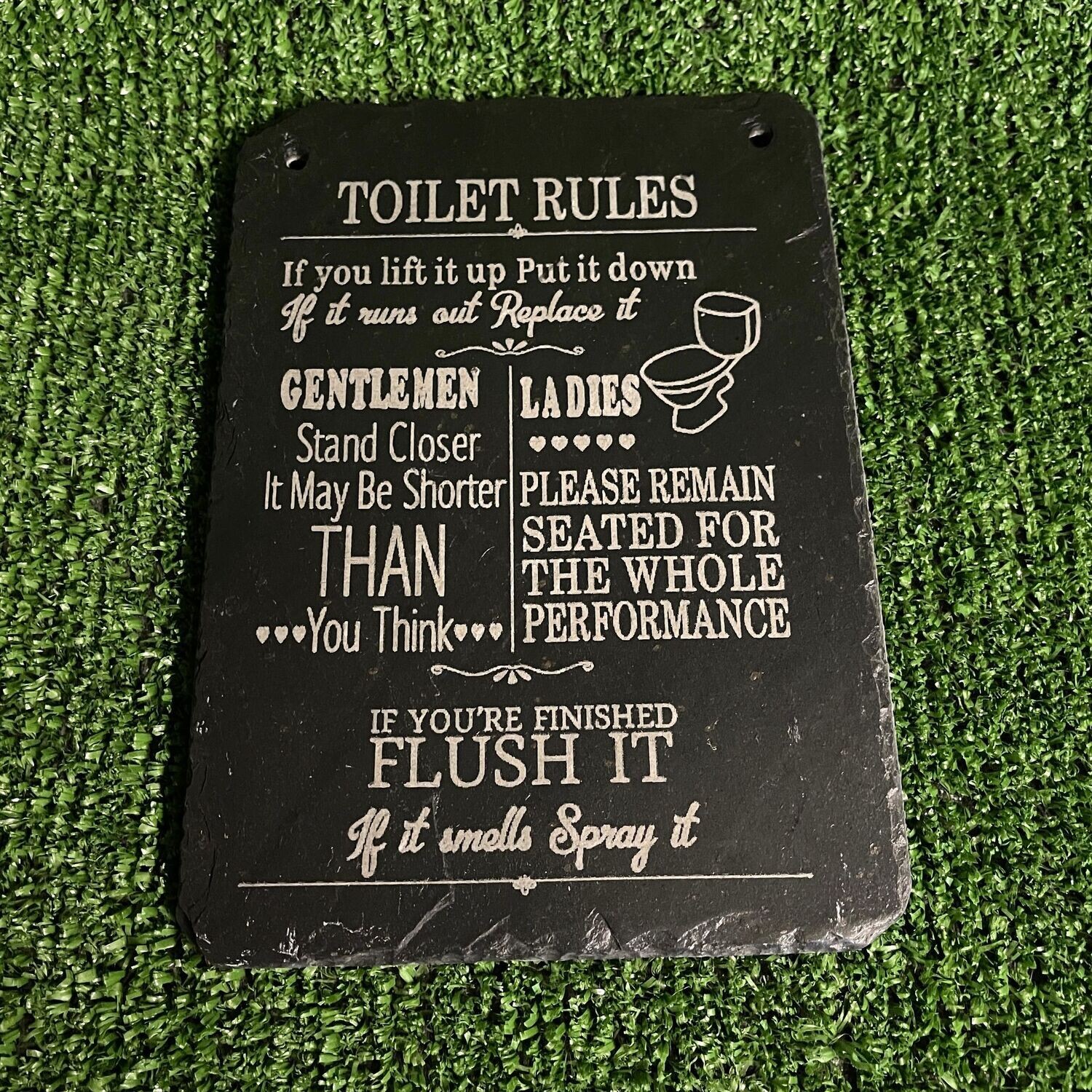 Toile Rules 2 Slate Sign
