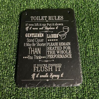 Toile Rules 2 Slate Sign