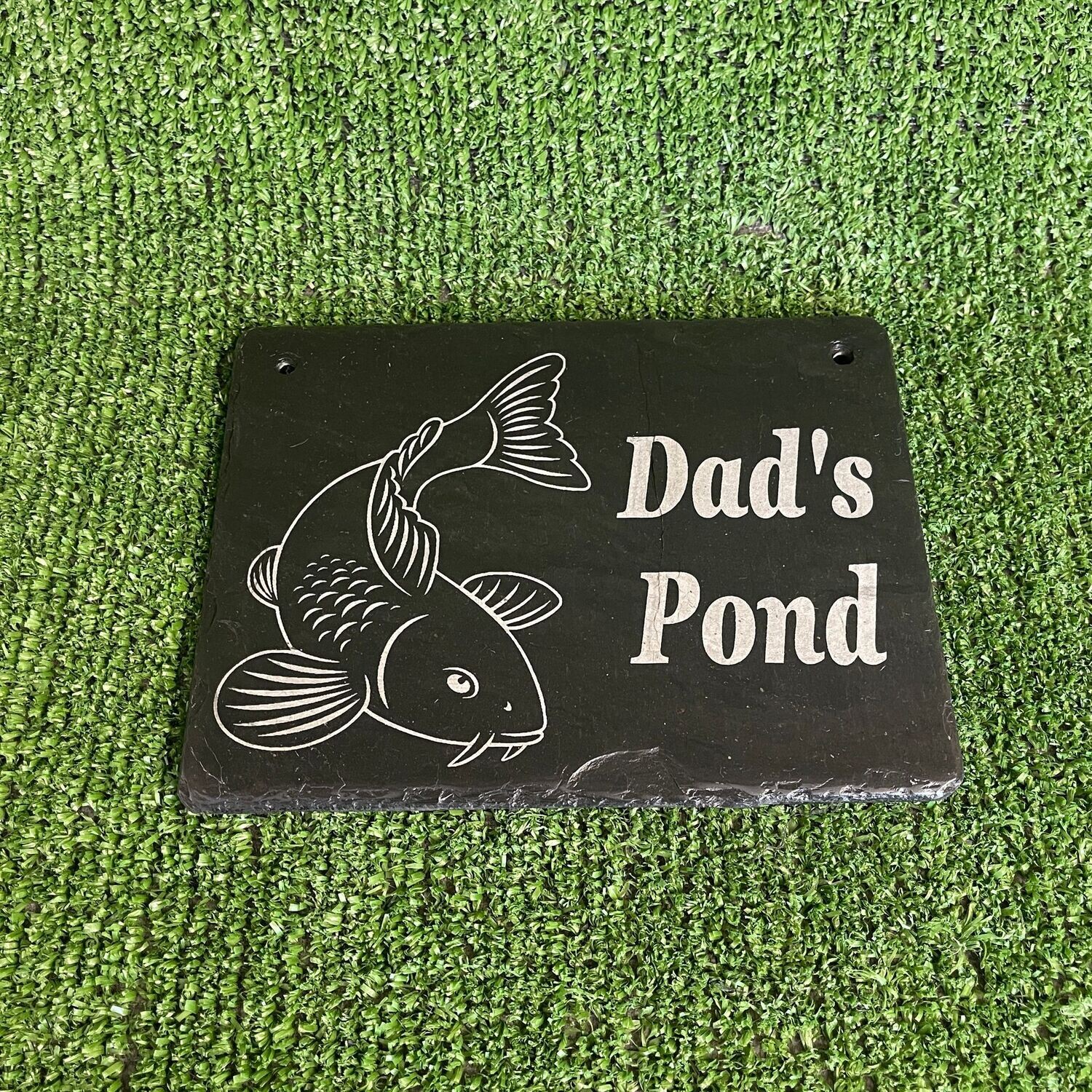 30x20cm Slate Pond Sign: Dad's Pond
