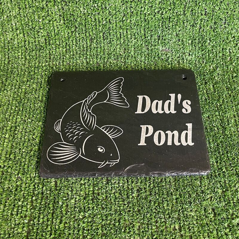 30x20cm Slate Pond Sign: Dad's Pond