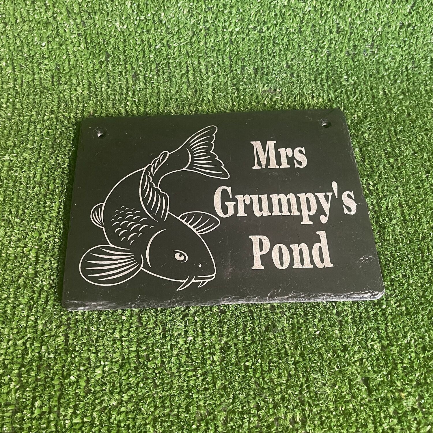 30x20cm Mrs Grumpy Slate Pond Sign