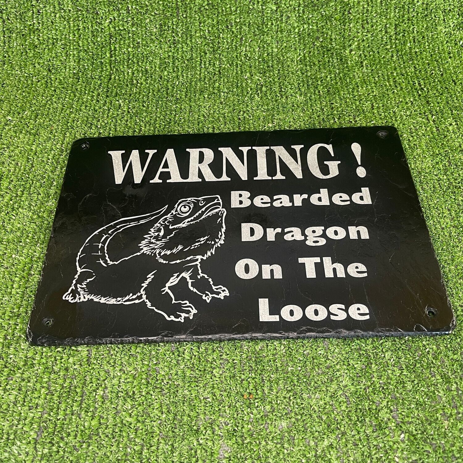 BEARDED DRAGON Slate Warning Sign 30x20cm